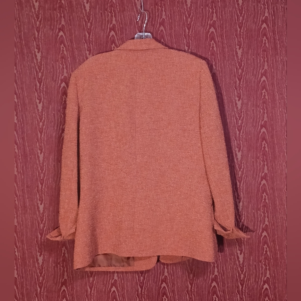 Kasper 2 Piece Orange Collared Button Long Sleeve… - image 4